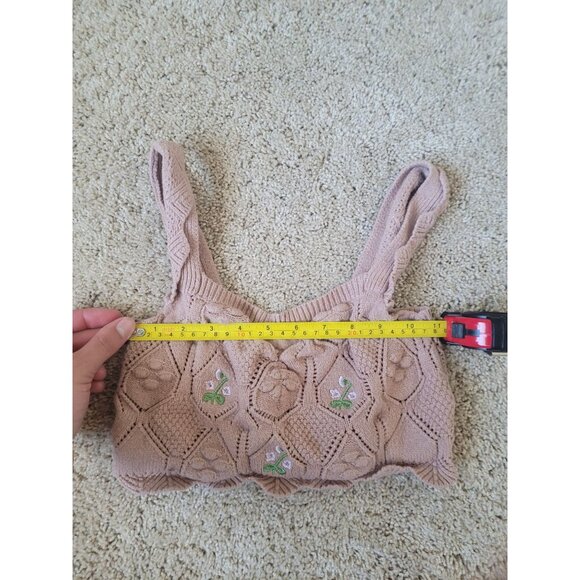 Hazel Moon Women's Size XS Crotched Knitted Crop Top Sweater Summer - Picture 4 of 5